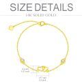 wholesale 14k Gold Double Heart Moissanite Bezel Set Chain Bracelet-0-5