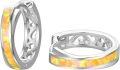 wholesale 925 Sterling Silver Orange Fire Opal Hoop Earrings Hypoallergenic  for Her-0-0