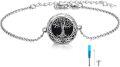 wholesale  Sterling Silver Sunflower Tree of Life Urn Bracelet for Ashes Cremation Keepsake -0-6