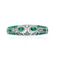 TOUPOP Gold & Zircon Retro Statement Ring for Women-undefined