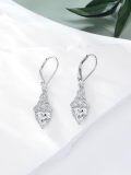 wholesale 925 Sterling Silver Heart Birthstone Celtic Knot Dangle Leverback Earrings-0-18