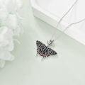 wholesale 925 Sterling Silver Red CZ Celtic Knot Butterfly Pendant Necklace for Women-0-2