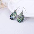 wholesale 925 Sterling Silver Teardrop Abalone Shell Blue Crystal Dragonfly Hook Earrings Celtic Style Gift for Women Her Wife Mom-0-2