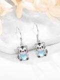 wholesale 925 Sterling Silver Tiger Moonstone Heart Drop Earrings for Women-0-1