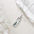 wholesale 925 Sterling Silver Tree and Mountain Pendant Necklace with Mother of Pearl Inlay for Women Gifts-0-4