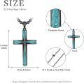 wholesale 925 Sterling Silver Black Plated Blue Stone Inlay Cross Pendant Necklaces for Men Christian Gifts-0-1