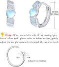 wholesale 925 Sterling Silver Heart-Shaped White Opal Stone Huggie Hoop Earrings for Women - Hypoallergenic -0-3