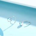 wholesale 925 Sterling Silver Blue Moonstone Cat Ear Cuff Wrap Studs for Women-0-2