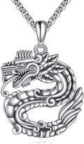 wholesale 925 Sterling Silver Mayan Dragon Pendant Necklace - Hypoallergenic Nickel-Free Jewelry for Men & Women-0-0