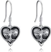 wholesale 925 Sterling Silver Tree of Life Heart Drop Earrings for Women-A-Tree of Life