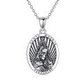 wholesale 925 Sterling Silver Santa Muerte Pendant Necklace-0-0