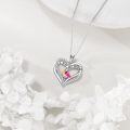 wholesale 925 Sterling Silver Flamingo Heart Pendant Necklace for Women Mother Wife Gift-0-3