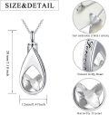 wholesale 925 Sterling Silver with Clear Butterfly Crystal Teardrop Cremation Memorial Ashes Necklace for Loved Ones-0-4
