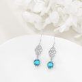 wholesale 925 Sterling Silver Turquoise Celtic Knot Dangle Drop Leverback Earrings -0-3