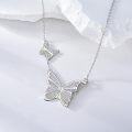 wholesale 925 Sterling Silver Multicolor Crystal Butterfly Pendant Necklace with Extender Chain Gift for Women Girls-0-1
