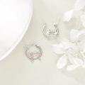 wholesale 925 Sterling Silver Ballerina Ballet Dance Charm Hoop Earrings  for Women Girl-0-3