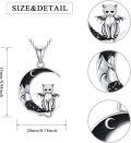 wholesale 925 Sterling Silver Crescent Moon Black Cat Necklace-0-1