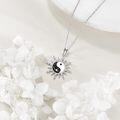 wholesale 925 Sterling Silver Yin Yang Sun Pendant Necklace  for Women-0-2