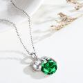 wholesale 925 Sterling Silver Cat Mom Baby Sleeping With Yellow Crystal Pendant Necklace-0-65