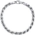 wholesale Sterling Silver 5mm Rope Link Chain Bracelet for Men 7 8 9 Inch w Lobster Clasp-0-0