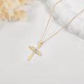 wholesale 14K Gold Guardian Angel Cross Pendant Necklace for Women - Christmas Gift-0-1