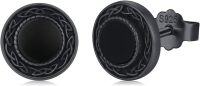 wholesale S925 Sterling Silver Round Celtic Knot Opal Stud Earrings - Punk Gothic Style Jewelry for Women and Men-Black Onyx2