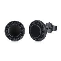 wholesale S925 Sterling Silver Round Celtic Knot Opal Stud Earrings - Punk Gothic Style Jewelry for Women and Men-Black Onyx2
