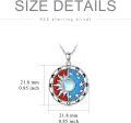 wholesale 925 Sterling Silver Sun & Moon Opal Stone Pendant Necklaces for Women Gifts-0-3