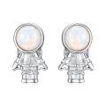 wholesale 925 Sterling Silver Astronaut Opal Stud Earrings with Colorful Stones and Hypoallergenic Design-0-0