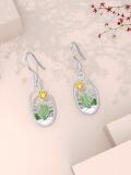 wholesale TOUPOP Cactus Earrings Sterling Silver Dangle Drop Earrings For Women Green Cactus Jewelry Christmas Xmas Birthday Gifts For Her Women Mom Grandma -0-1