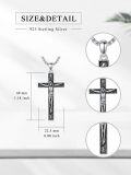 wholesale 925 Sterling Silver Crucifix Pendant Necklace for Men - Jesus Christ on the Cross Design (24+2)-0-1