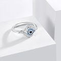 wholesale 925 Sterling Silver Blue And Black Crystal Ring-0-2