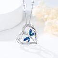 wholesale 925 Sterling Silver Blue Moonstone Dragonfly Pendant Necklaces for Women 925 s-0-2