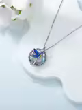 TOUPOP Sterling Silver Crystal Music Note Tree Pendant Necklace-0-3