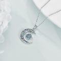 wholesale 925 Sterling Silver Crescent Moon & Celtic Knots Pendant Necklace s for Her Him-0-4