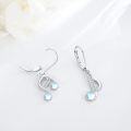 wholesale 925 Sterling Silver Musical Note Moonstone Dangle Earrings Gift for Librarians and Music Lovers-0-5