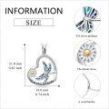 wholesale 925 Sterling Silver Butterfly Daisy Heart Pendant Necklace - I Love You Forever Gifts for Her-0-2