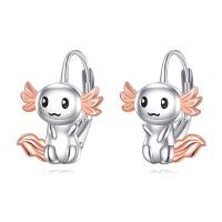 wholesale 925 Sterling Silver Angelic Bunny Leverback Earrings for Women Girls Gifts-axolotl