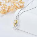 wholesale 925 Sterling Silver Bee Honeycomb Pendant Necklace Gift for Sisters and Friends-0-4