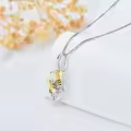 wholesale 925 Sterling Silver Bee Honeycomb Pendant Necklaces Wholesale Gift for Sisters and Friends-0-4