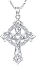 wholesale Cross Necklace For Women S925 Sterling Silver Cross Necklace Religious Celtic Cross Jewelry Gifts For Women Men Wife Sisters Friend Daughter Son Birthday Christmas -0-0