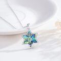 wholesale 925 Sterling Silver Abalone Shell Star of David Hanukkah Pendant Necklace Judaica Jewelry for Women and Men-0-1