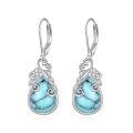 wholesale 925 Sterling Silver Turquoise Celtic Filigree Teardrop Dangle Earrings with Leverbacks-0-0