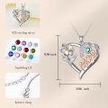 TOUPOP Sterling Silver Mom Birthflower Necklace For Women-0-4