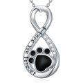 TOUPOP Sterling Silver Paw Cross Pet Ashes Cremation Jewelry Necklace w/Filler Kit-0-0