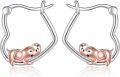 wholesale 925 Sterling Silver Elephant Heart Hoop Earrings Gift for Women-0-0