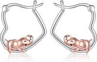 wholesale 925 Sterling Silver Elephant Heart Hoop Earrings Gift for Women-Elephant