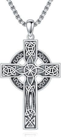 wholesale 925 Sterling Silver Celtic Knot Cross Pendant Necklace for Men Christian-Celtic Cross