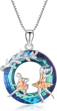 wholesale 925 Sterling Silver Emerald May Birthstone Necklace-Ballet