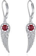 wholesale 925 Sterling Silver Angel Wing Dangle Earrings, Hypoallergenic, Tarnish Resistant, Symbolize Protection Purity Courage Love Harmony-0-0
